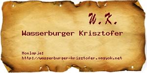 Wasserburger Krisztofer névjegykártya