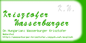 krisztofer wasserburger business card